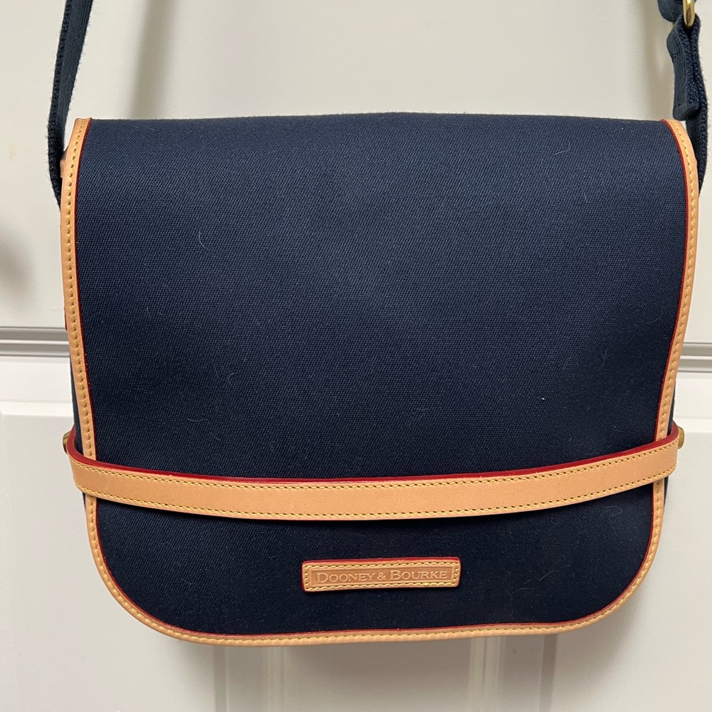 Dooney and Bourke canvas and leather crossbody bag